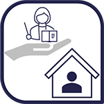 icon for education and orientation in reception centers