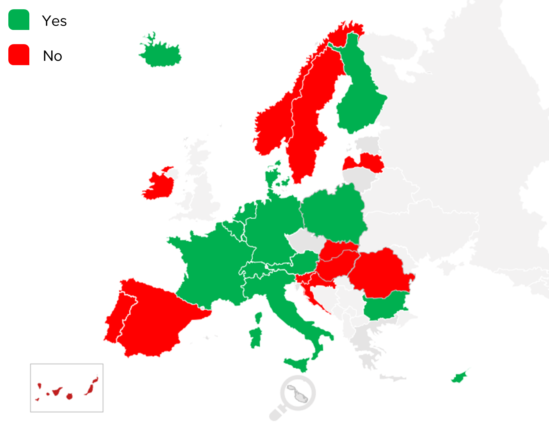 map with eu countries implementing vaccination campaigns in 2021 