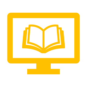 icon showing a book open in computer screen