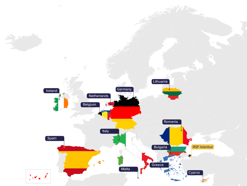 map of EUAA operations