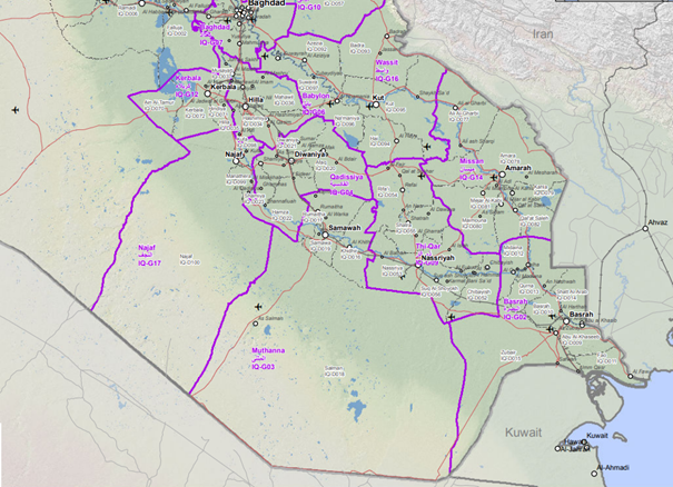 Southern governorates map