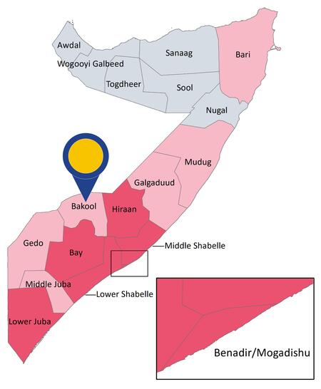 2022 CG SOMALIA region of Bakool - low level of indiscriminate violence