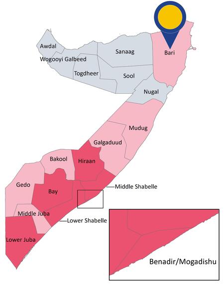 2022 CG SOMALIA region of Bari - low level of indiscriminate violence