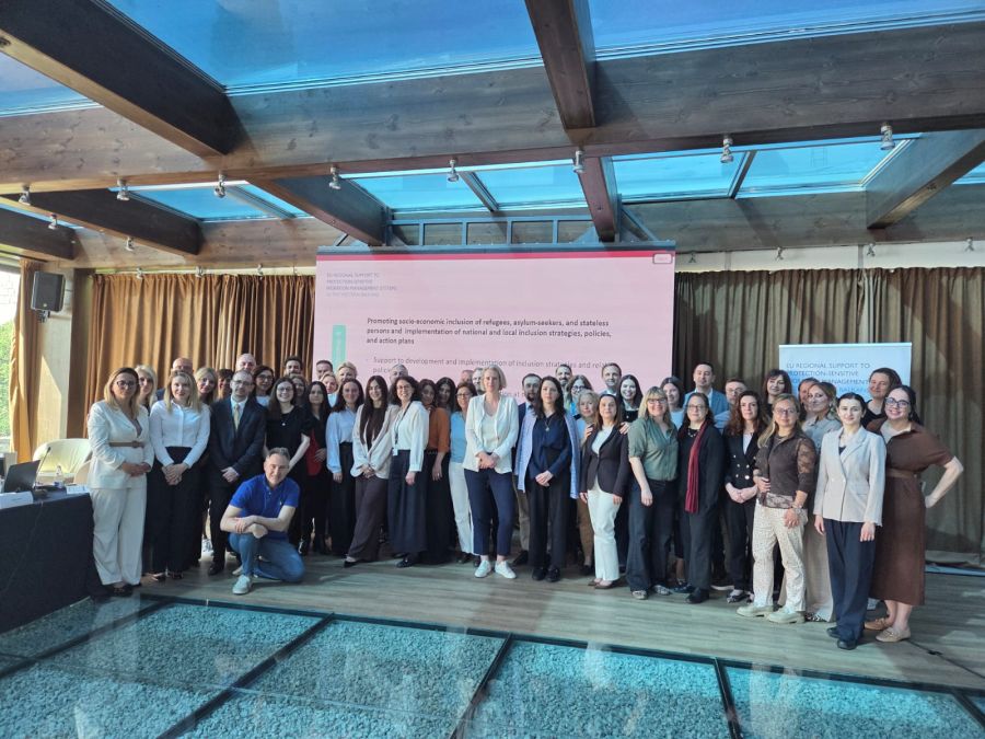 Group photo from the Regional Steering Committee meeting in Budva, Montenegro, bringing together the European Commission, all six Western Balkan partners, and programme implementing agencies Frontex, EUAA, IOM, and UNHCR.